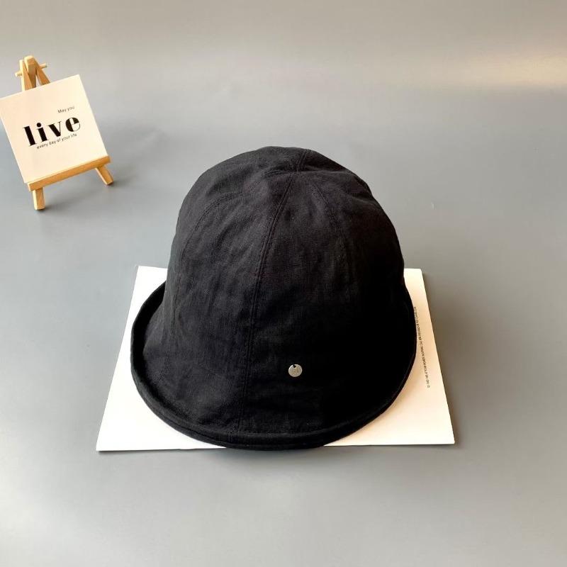 

Льняная гофрированная шляпа-панама с маленькими полями, летняя дышащая тонкая, с ощущением свободы, универсальная шляпа-ведро для пары does not support return and exchange M (56-58cm)