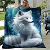 1pc. Fantasy Arctic Fox Winter Wonderland Blanket - Perfect for Home, Office, Outdoor Use, Gift Idea,