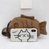 Niedliche Fischform Canvas Umhängetaschen Crossbody Bauchtasche Outdoor Sport Hüfttasche Reißverschluss Geldbörse Student Handy-Tasche