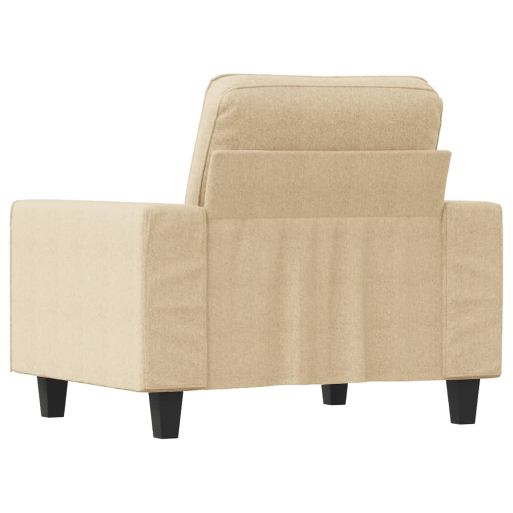 Vidaxl Fotel, Kremowy, 60 Cm, Obity Tkaniną