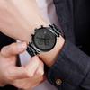 Hannah Martin Men's Stainless Steel Waterproof Analog Quartz Business Chronograph Watch Black