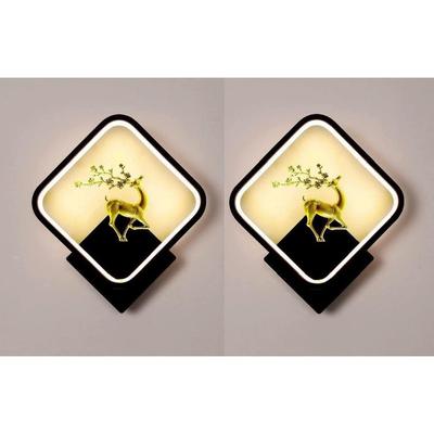 ABS Balení 2 ks Trikolóra LED Domácí dekorace Párty Nástěnné Vnitřní/Venkovní Dekorativní světla pro Ložnici, Obývací pokoj, Kuchyň(Teplá+Přírodní+Studená bílá)