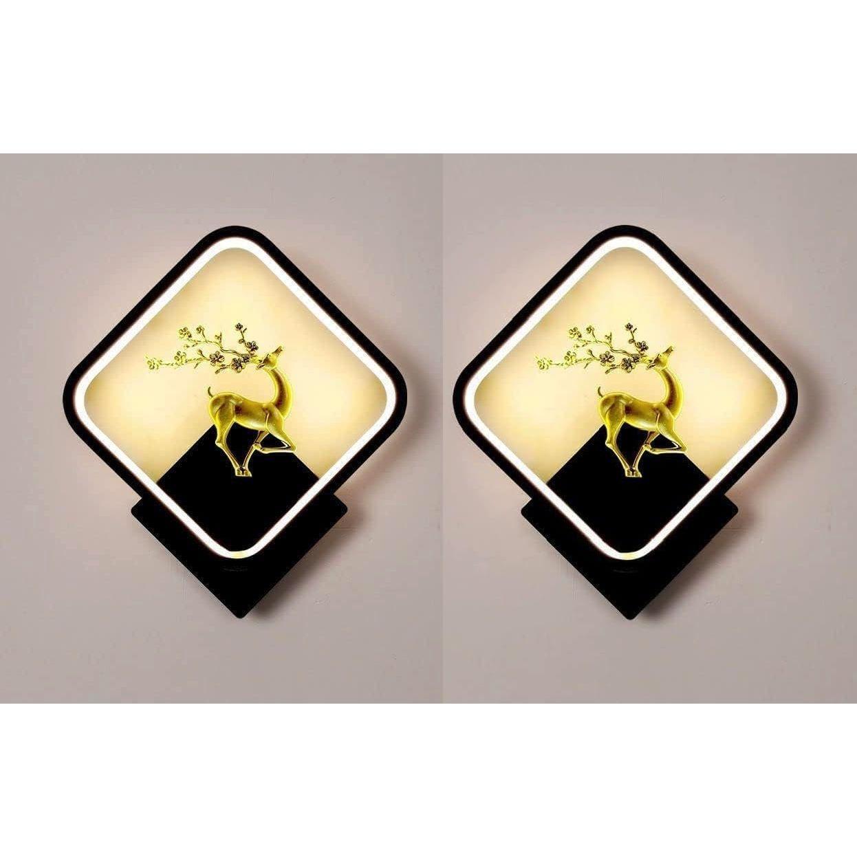 

ABS Pack of 2 Tricolor LED Home Decor Fancy Wall Indoor/Outdoor Decorative Lights for Bedroom,Living Room,Kitchen(Warm+Natural+CoolWhite)