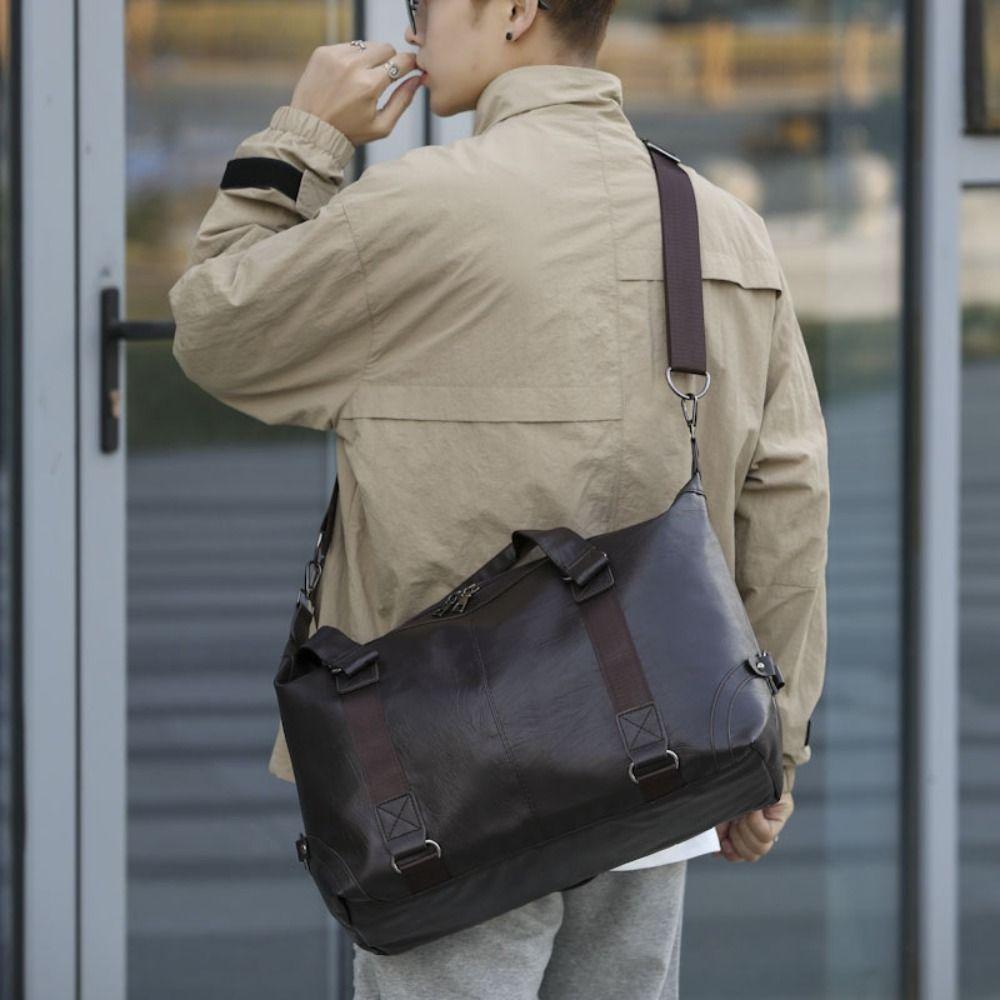 

Crossbody Bag Casual Travel Leather Handbags Zipper Carry On Luggage Pack Bags Boys