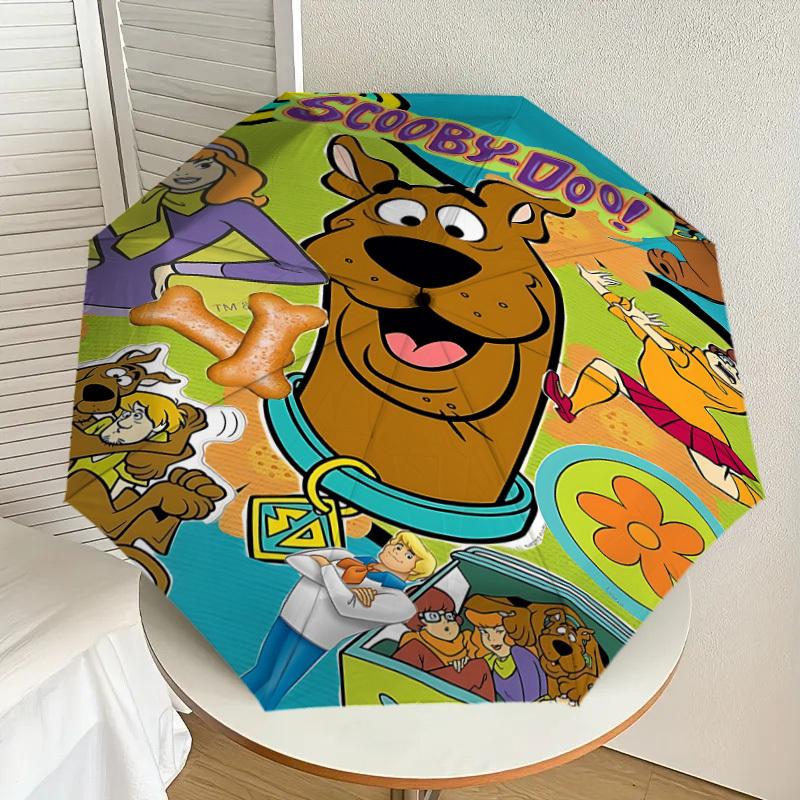 1 ks automatický deštník Warner Scooby-Doo Mystery s automatickým otevíráním/zavíráním, větruodolný, pevná stříška s 95 žebry, odolná žebra1312A