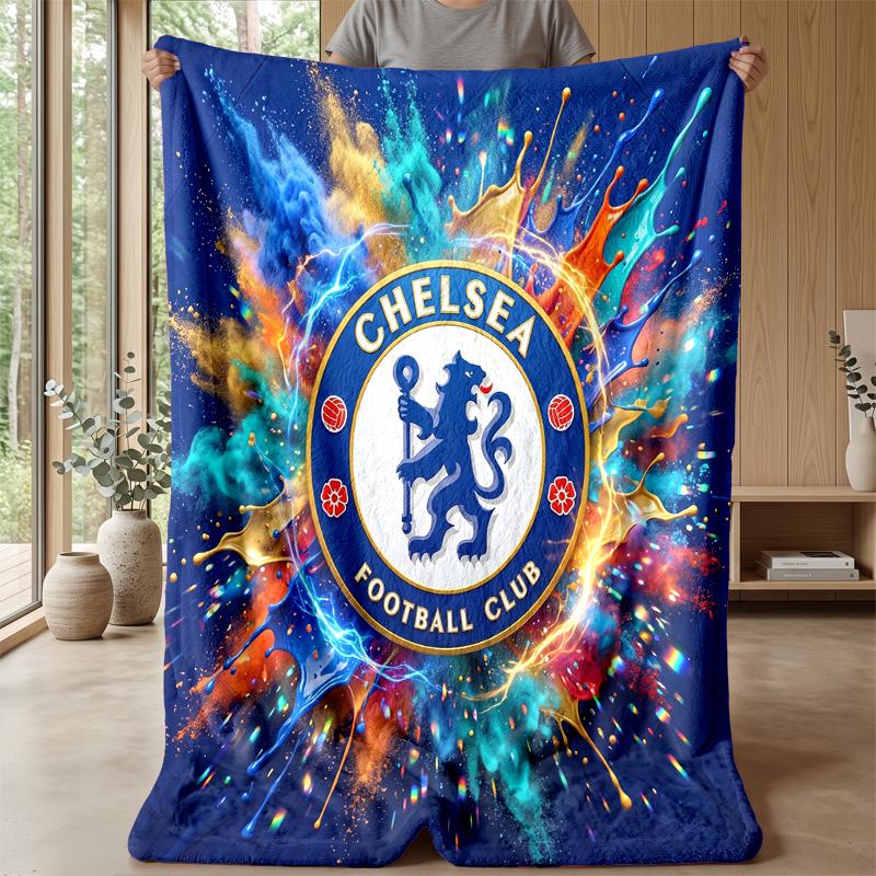 Manta con temática del Chelsea FC Manta suave de franela Manta de felpa Manta acogedora para sofá y cama para decoración del hogar