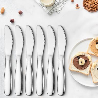 6 Pezzi Coltello da Cena Set di Posate per Bambini Coltello a Specchio Set di Stoviglie Acciaio Inossidabile Coltello Affilato Stoviglie Casa Cucina Stoviglie