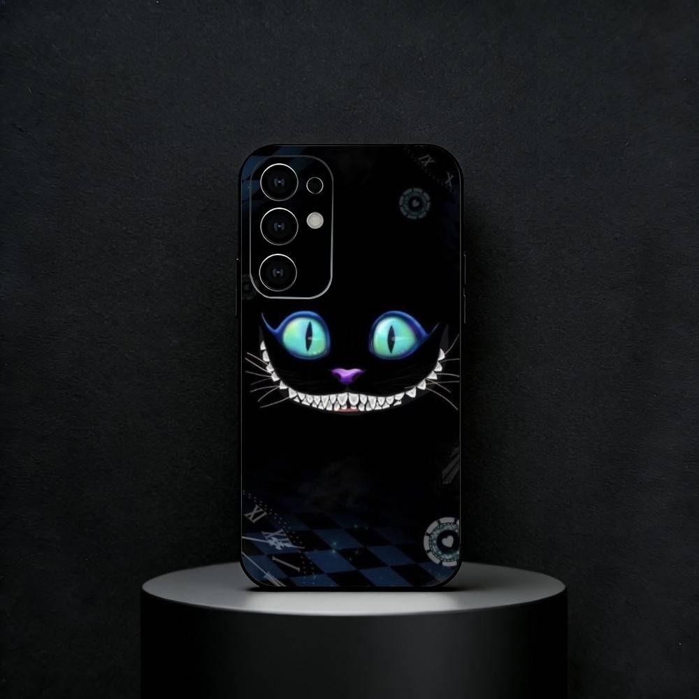 Cool C-Cheshire C-Cat Phone Case For Samsung S25,24,23,22,30,21,10,9,Ultra,Plus,FE 5G Black Soft Case Samsung S25