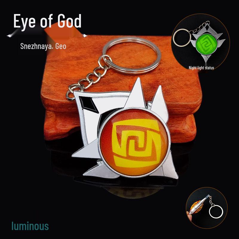 YS Dual-Sided Luminous God's Eye Glass Pendant Keychain