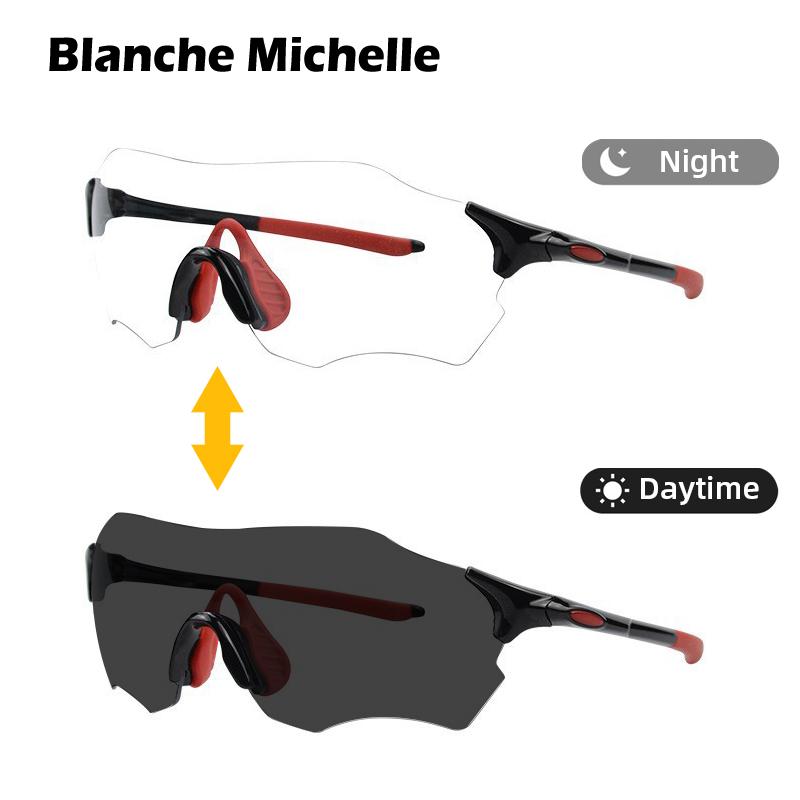 

New Photochromic Riding Sunglasses Men Uv400 Sports Sun Glasses Women One-Piece Lens Eyewear Chameleon Glasses Goggle