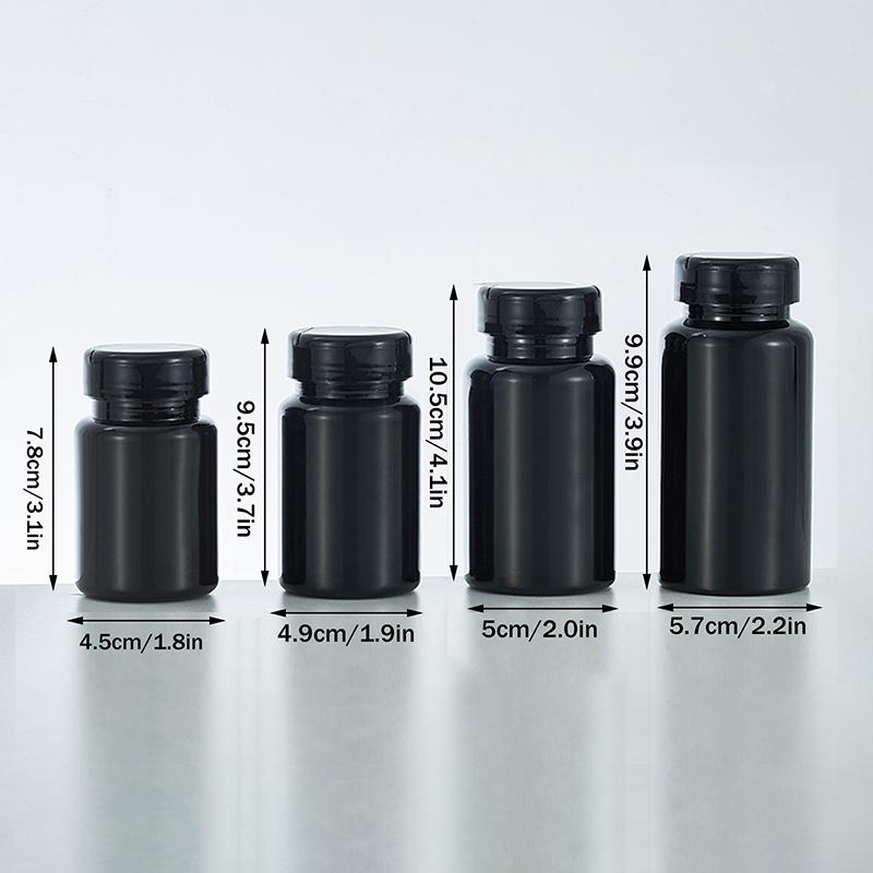 80/120/150/175Ml Health Black Light Proof Empty Medicine Capsule Powder Packet Plastic Jars Tiny Bottles Storage Mini Container