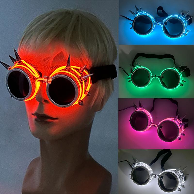 Nuovi Occhiali Stile Cyberpunk Cool Decorazione Luminosa per Feste Occhiali da Sole LED Luminosi Illuminazione Bar Rave Musica Festa da Ballo