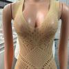 Sex underwear European and American large size vest halter sexy hollow skirt pure desire mesh pajamas set