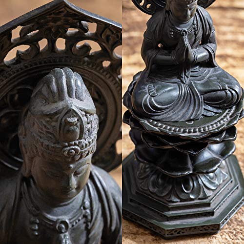 15cm Seishi Bodhisattva Buddha Statue (Antique Bronze) by Sculptor: Makita Shuun. Original model (born in the Year of the Horse). Zodiac guardian deit