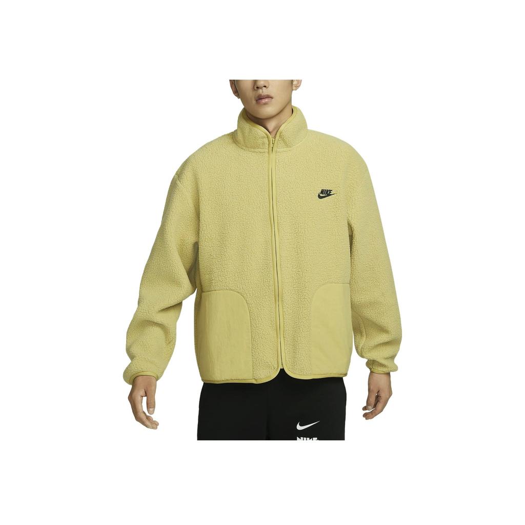 Nike Loose Letter Print Stand Collar Long Sleeve Jacket Men Jacket Light-Gold FB8387-720