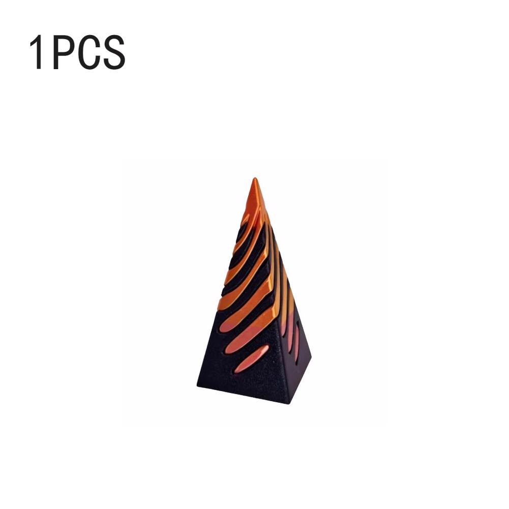 3D Printed Unique Fidget Toys Spiral Cone Toy Decompression Kids Fidget Toys Impossible Pyramid Passthrough Sculpture Desk Toy