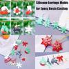 5pcs Resin Earring Molds Resin Jewelry Molds Christmas Silicone Pendant Molds Various Shapes Christmas Tree Snowflake Snowman Elk Resin Silicone Mold