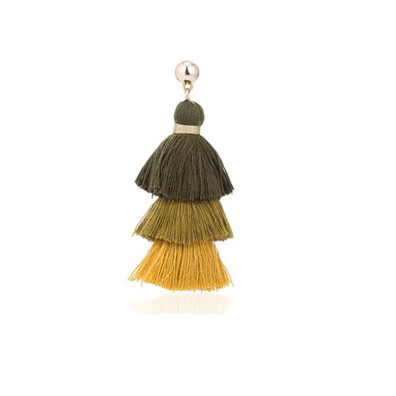 

Alloy Geometric Tassel Earrings Womens Accessories Holiday Gifts Fashionable зелёный
