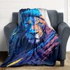 1pc Lion Blanket, Lightweight Flannel Throw Blanket For Sofa, Bed, Travel, Camping, Living Room, Office, Couch, Chair, And Bed