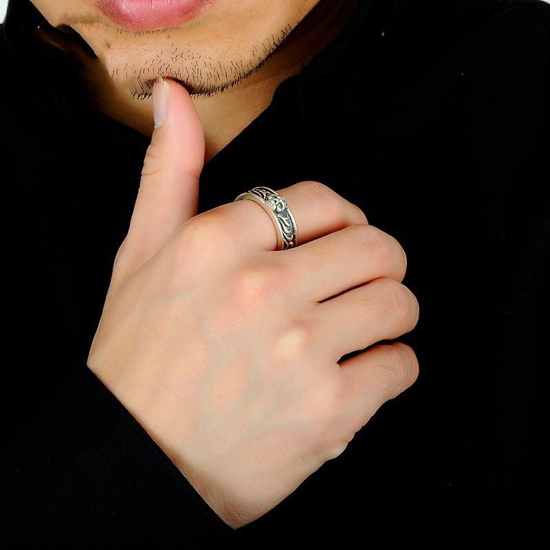 Unisex Adjustable Open Ring With Skull Motif Vintage Style Copper Plated Geometric Band Men Women