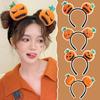 Yellow Plush Hairband Hair Hoop Skull  Headband Funny Halloween Pumpkin Headband  Men