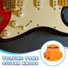 Uxcell Conjunto de Botões de Chapéu Alto Métricos 1 Volume 2 Controles de Tom Conjunto de Botões para Guitarra Elétrica Baixo Eixos Divididos Laranja Preto Peça 3