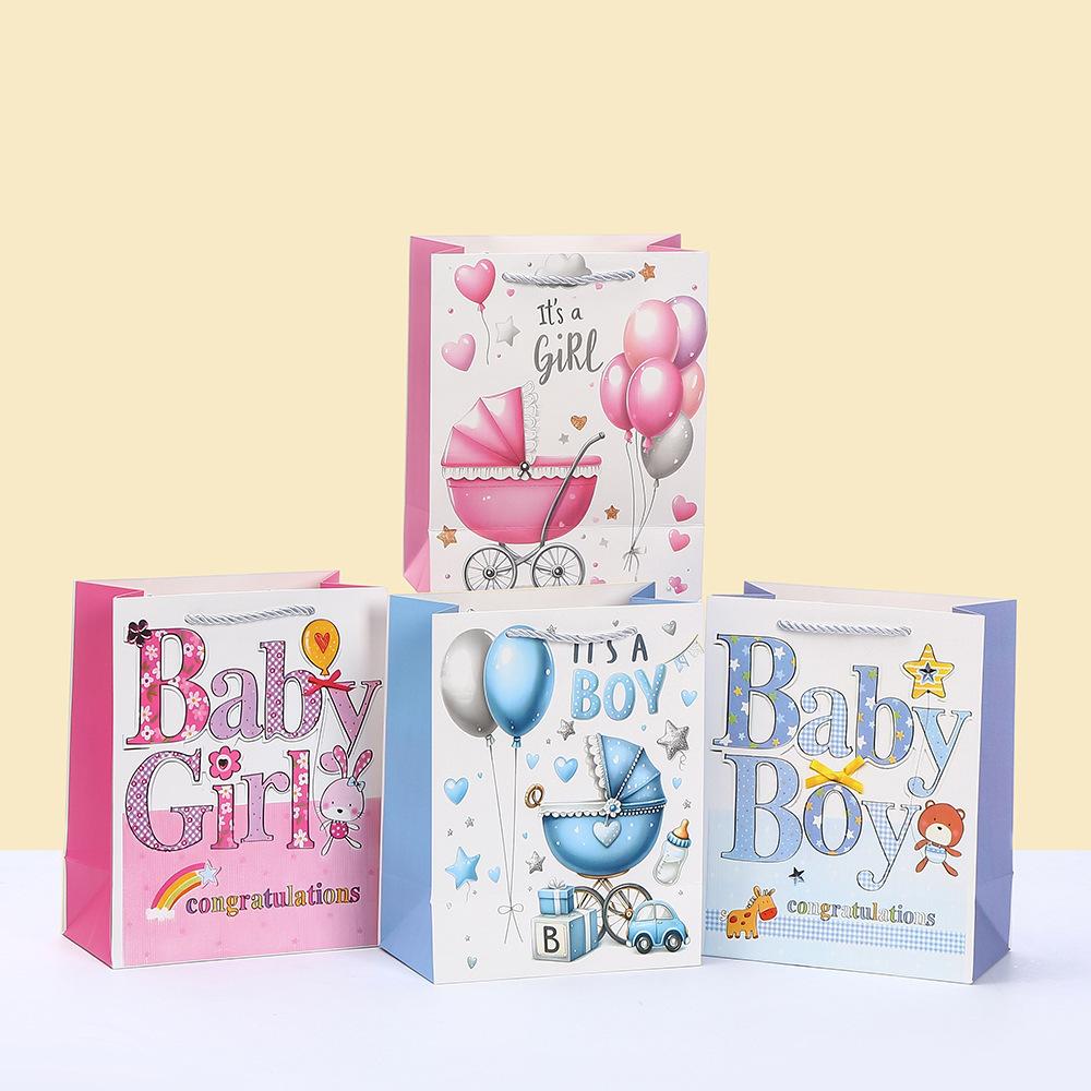 

6/10pcs StoBag Baby Shower Party Paper Tote Bags Recyclable Gift Bags for Candy Cookies Gender Reveal Hospital Visitors 10pcs&18x10x23cm