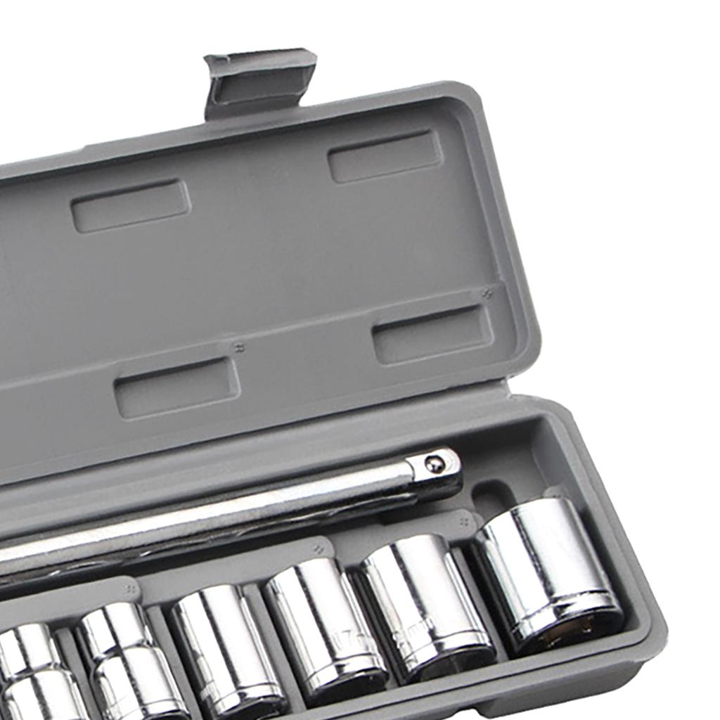 10Pcs Wrench Socket Set Auto Repair Mechanical Tool Kit Hardware 8?24mm with Gray Box
