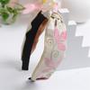 Pretty Boho Floral Embroidery Tape Headband for Lady Girls Shopping Party Headpiece Top Bow Knot Hairband for Women Head Wears