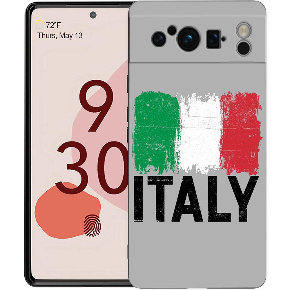 

ITALY Flag Phone Case For Google Pixel 8 7 6 Pro 8A 6A 7A 5G Soft Silicone Shockproof TPU Black Cover Fundas Pixel 8