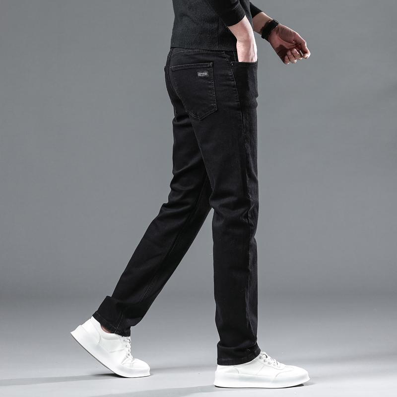 Winter Fleece Thick Warm Men Jeans Slim Skinny Stretch Straight Classic Version of Black Denim Plush Pants Male Clothing