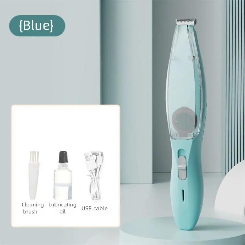 

With Vacuum Pet Paw Hair Clipper Low Noise Waterproof Dog Grooming Trimmer Comfortable with Clean Brush Cats Foot Hair Remover синий