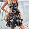 Summer New Elegant Sleeveless Pullover Splicing Elastic Waist Suspender Women's Dress
