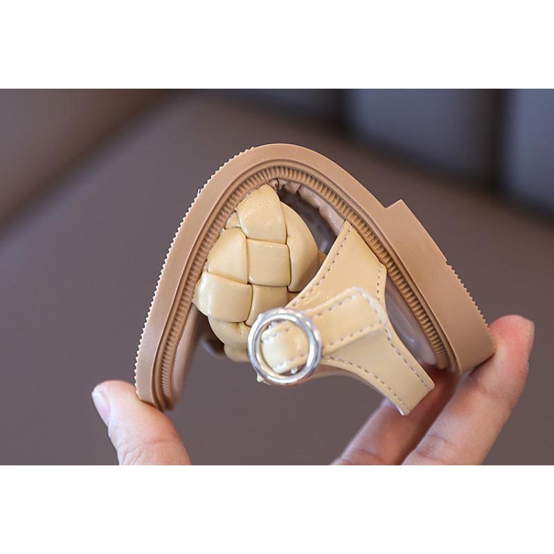 Girls' Fashion Woven Sandals Soft-Sole Open-Toe Princess Shoes for Toddlers Elegant Youth Shoes Cute Girls Sandals