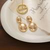 Metal Wind Retro Earrings Smooth Oval Water Drop Light Luxury Earrings Classic Fashion Temperament Earrings