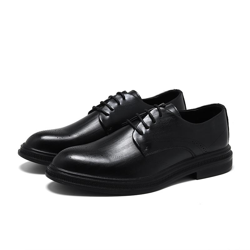 

Летние молодежные британские корейские туфли в деловом стиле, мужские кожаные туфли, черные свадебные туфли 6955-R 44 чёрный