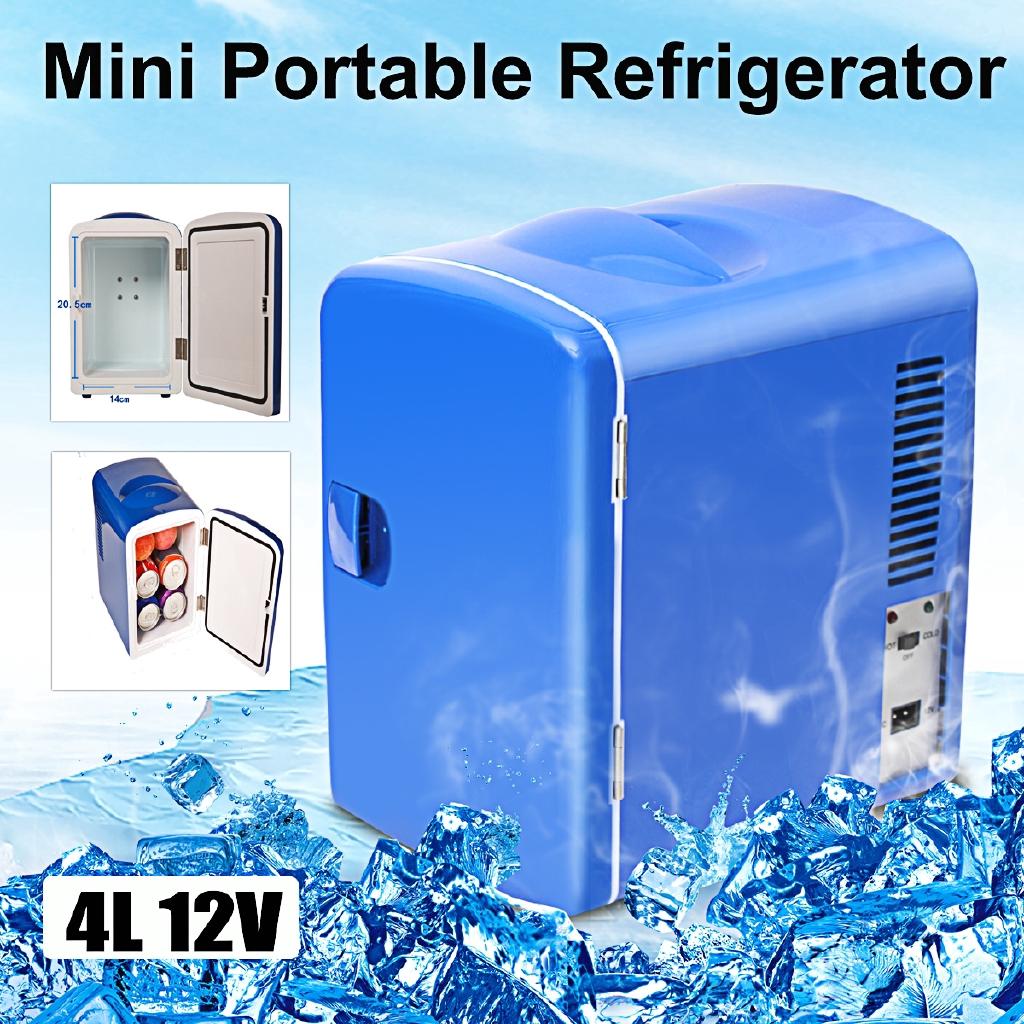12V 4L Car Refrigerator Cooler Mini Fridge Car Home Small Household Boat Refrigeration Dormitory Outdoor Picnic Freezer Heater