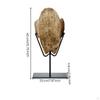 Turtle Carapace on Stand Tabletop Decor Antique-Vintage-Look Bone