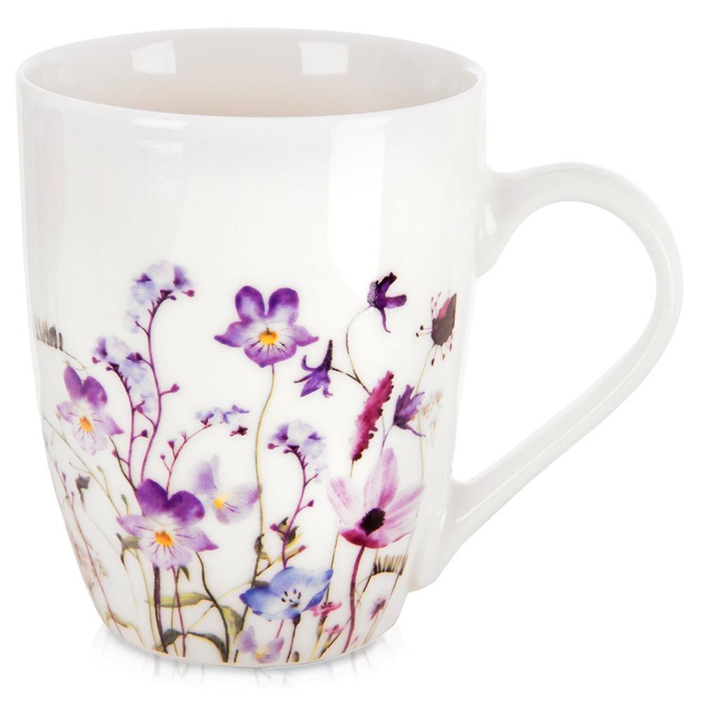 Kubek Porcelanowy Do Napojów Picia Kawy Herbaty Ziół Kolorowy Kwiaty 360 Ml