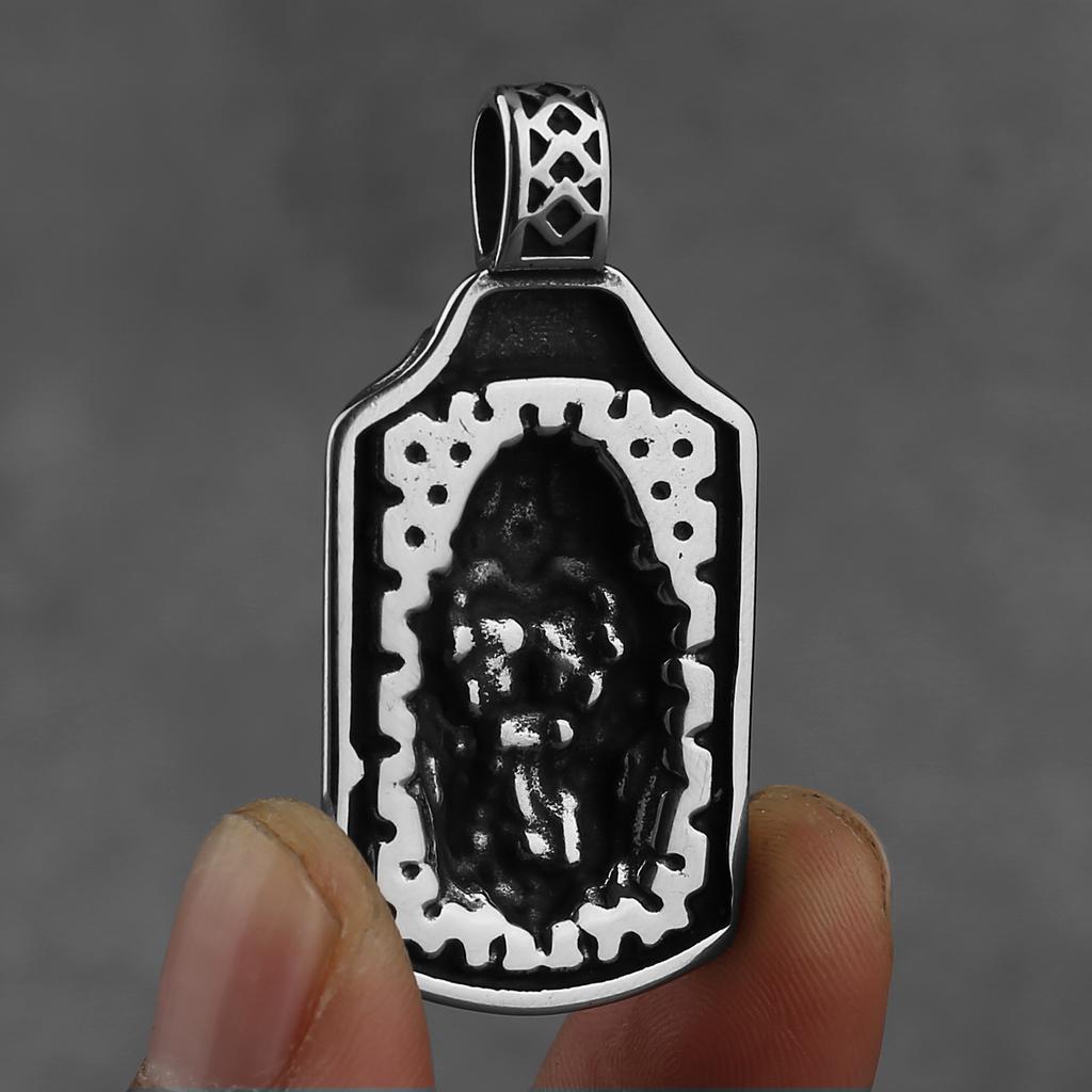 Nordic Mythology Viking Odin Pendant Men's Retro Fashion Amulet Hip Hop Street Men Motorcycle Stainless Steel Pendant Necklace