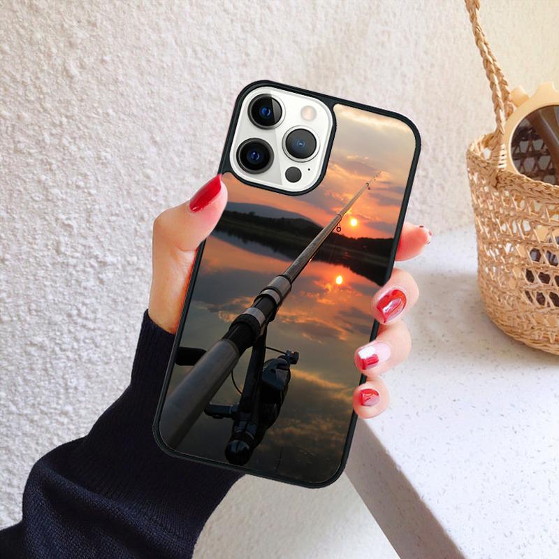 Fishing Lake Sunset Phone Case for iPhone 17 Air 16 Coque 15 14 12 13 PLUS 11 PRO MAX Back Cover Fundas Shell