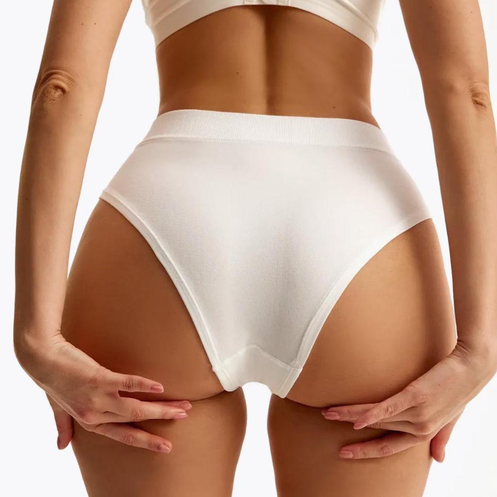 Plus Size Russian Seamless Triangle Bikini Panties - Folded Leg, Open Back, Sexy, Breathable, High Elasticity