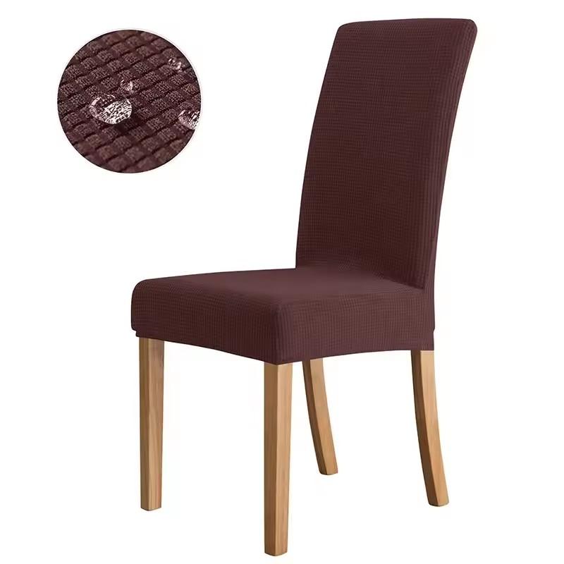 

Waterproof Dining Room Chair Cover Universal Fit Stretch Spandex Slipcovers for Banquet Parson Chairs Easy Care Machine Washabl 1PC колір темно кави