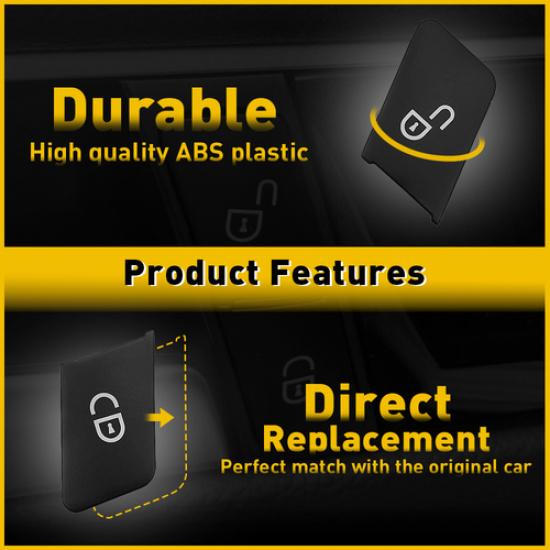 Black Lock Button Switch Patch Unlock Trim Sticker Cover For W212 Benz W204 X204