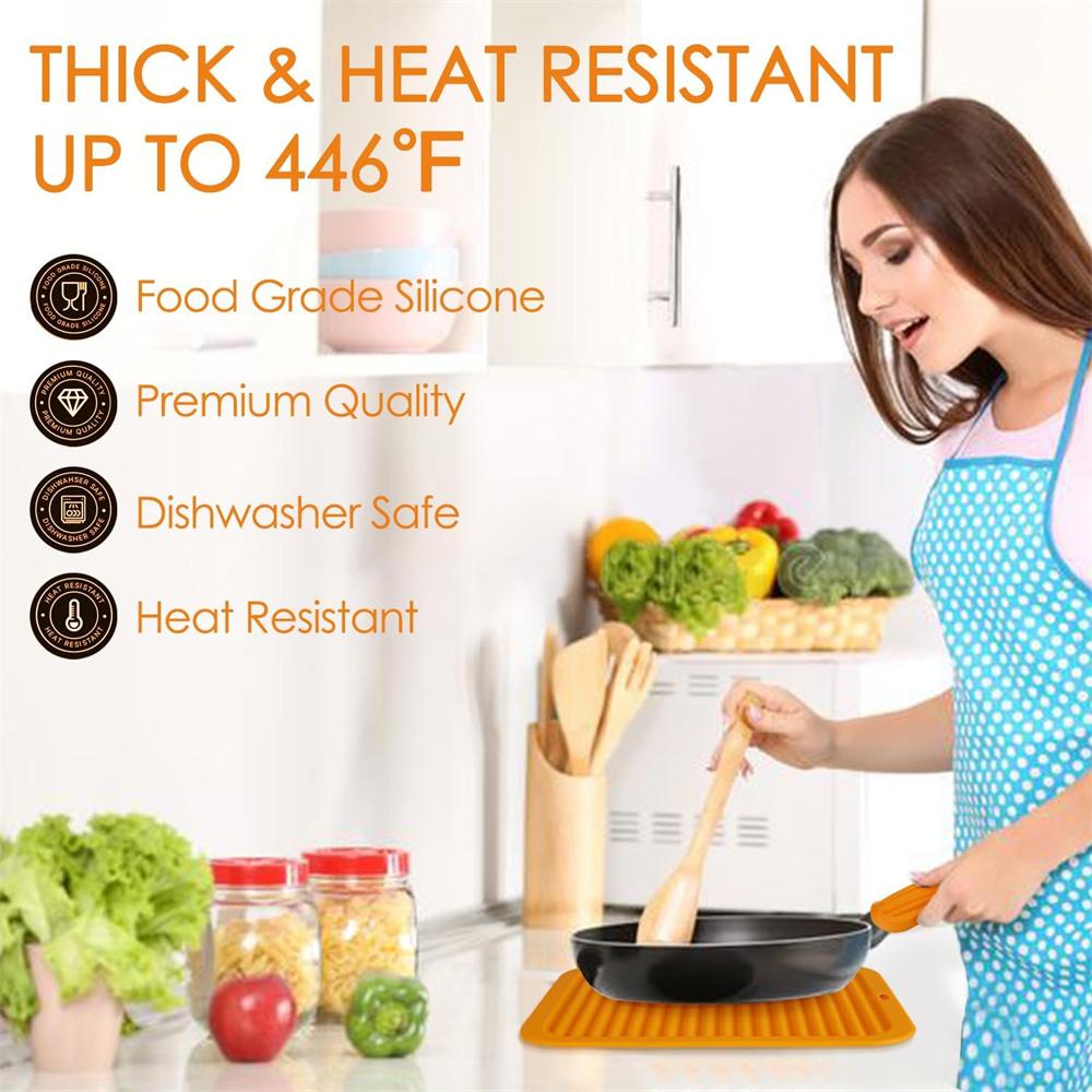 Silicone Trivets for Hot Dishes, Pots, Pans,Heat-Resistant Pot Holders for Kitchen Countertop Mats - Silicone Trivet Mat