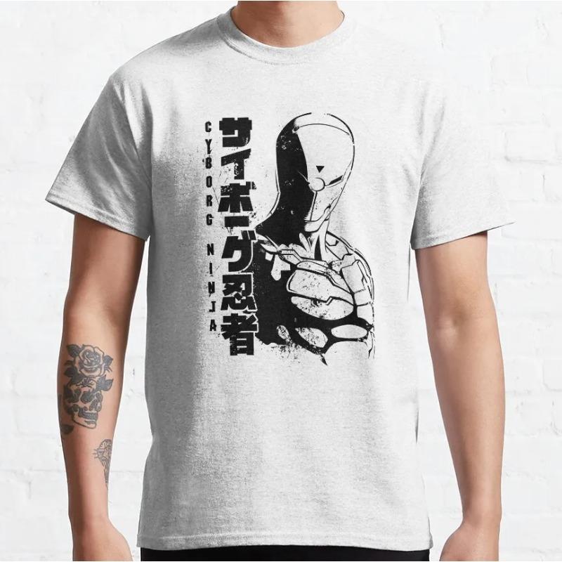 Cyborg Ninja Metal Gear Solid Gray Fox Vintage Videogame MGS Printed T Shirt for Men 100 Cotton Plus Size Mens Clothing