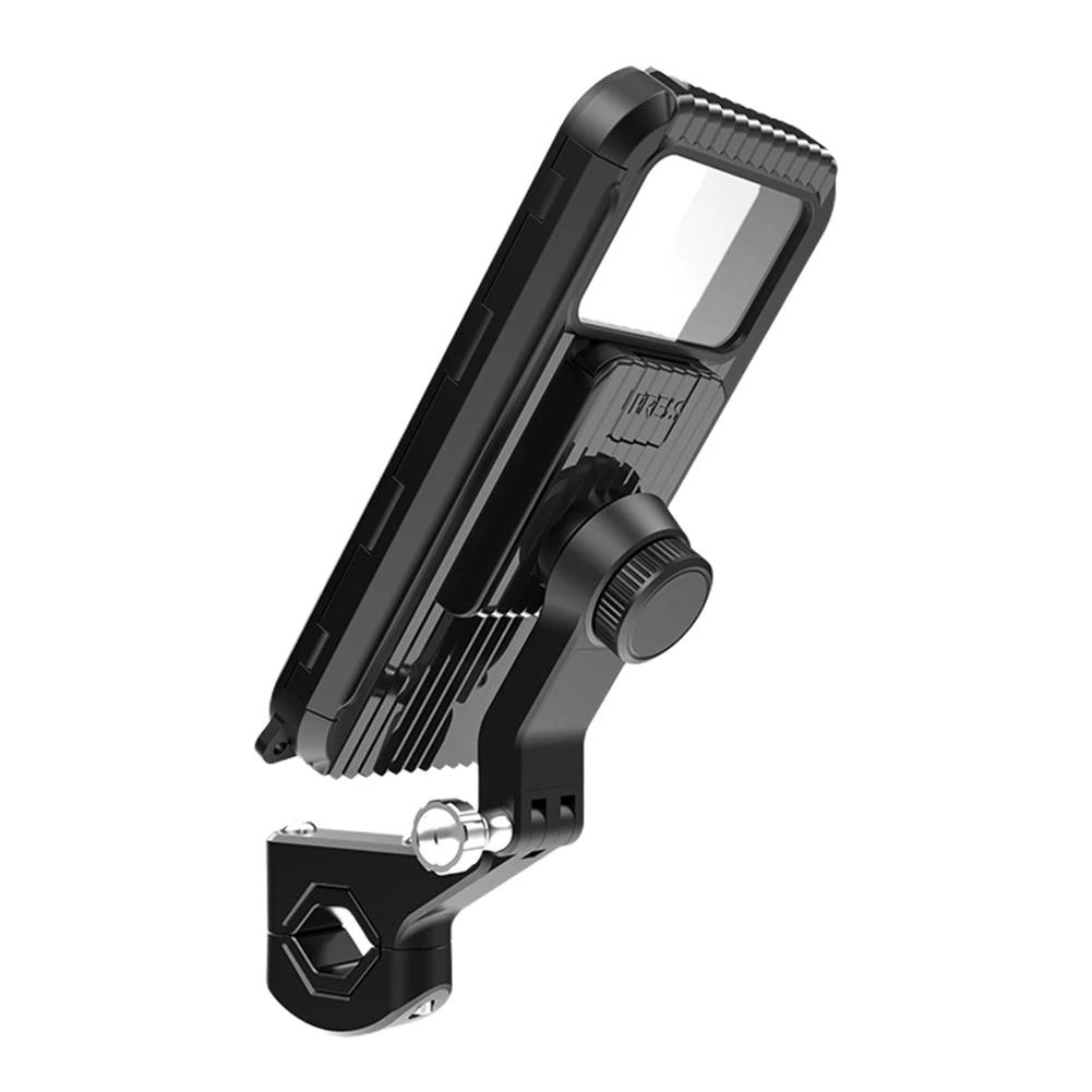 Motorbike Phone Stand Flexible Waterproof Rear View Mirror Phone Support Strong Suction Bicycle Phone Bracket for Phone 4-7 Inch