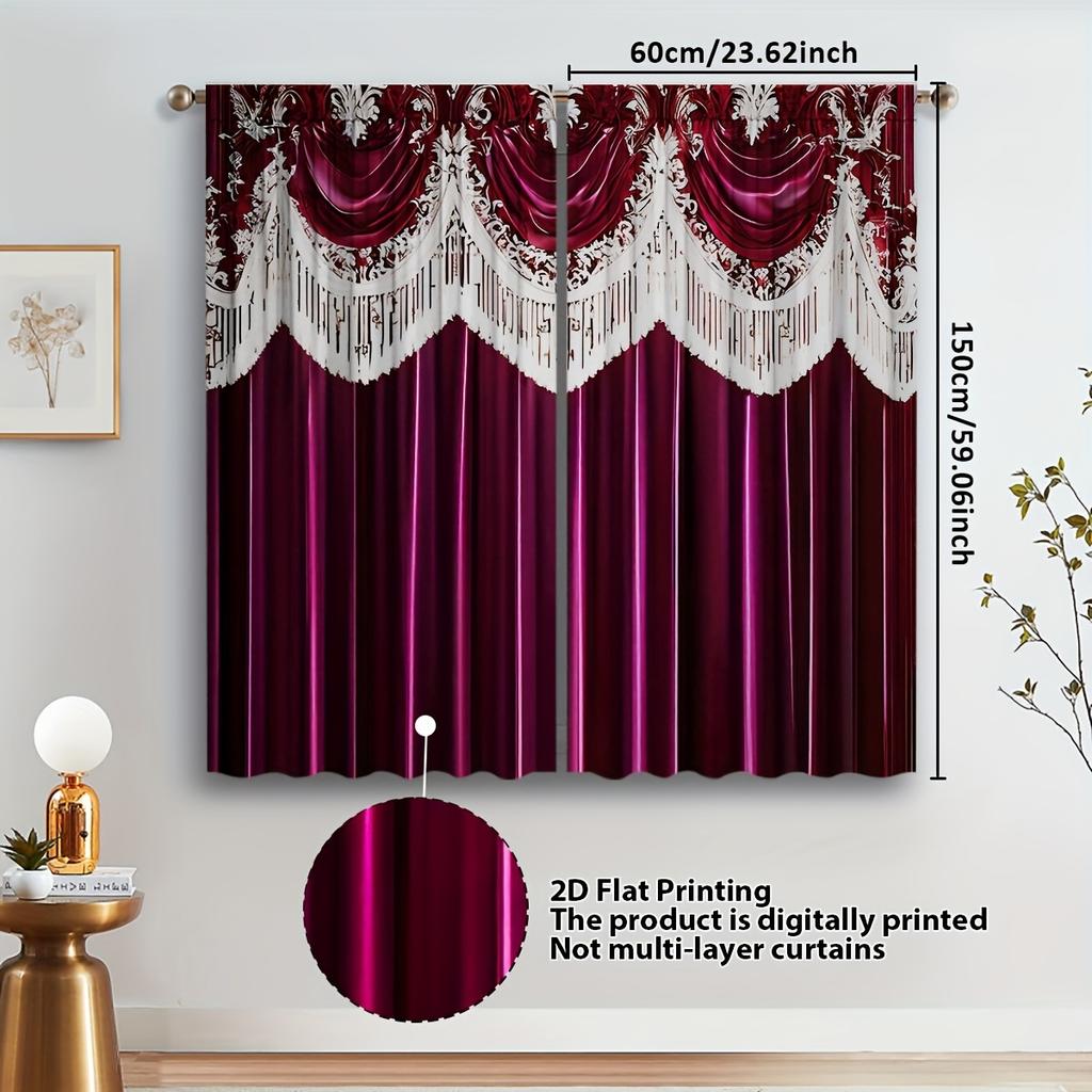 2 Pezzi Tende Artistiche Eleganti Luxe Stampate 2D – per Soggiorno   Camera da Letto   Balcone   Studio & Decorazioni per la Casa