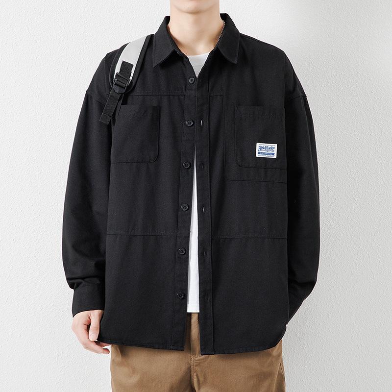 Spring New Men's Long-sleeved Shirt Pure Cotton Loose Casual Shirt Top