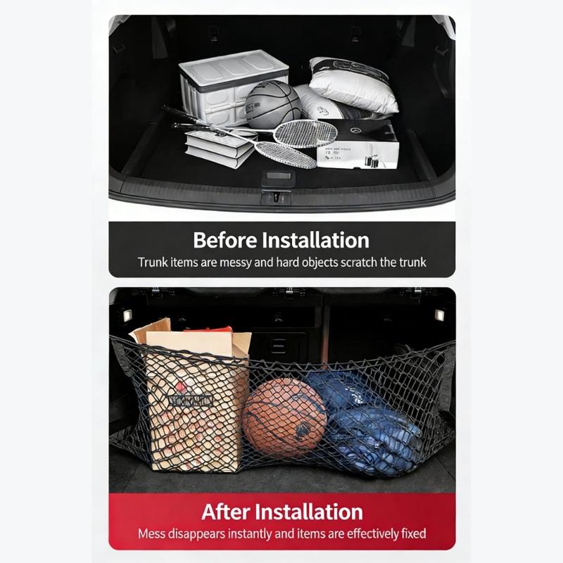 Universeller Kofferraum-Organizer für Fahrzeuge LKW-Ladeflächen-Netz zur Verhinderung des Rollens und Verschüttens von Gegenständen